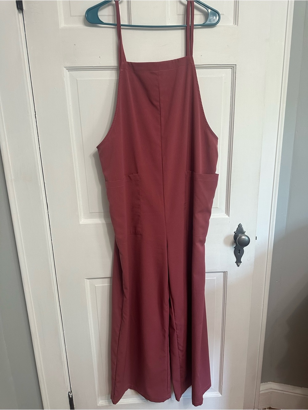 SHEIN Mauve Sleeveless Wide-Leg Jumpsuit